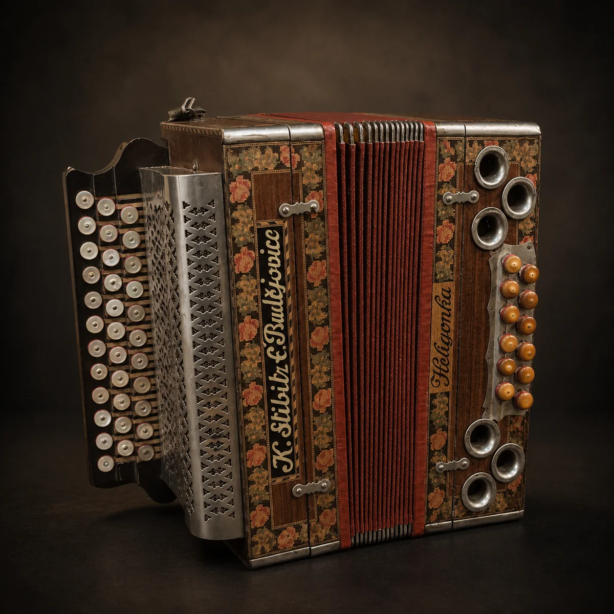 Vintage decorated heligonka